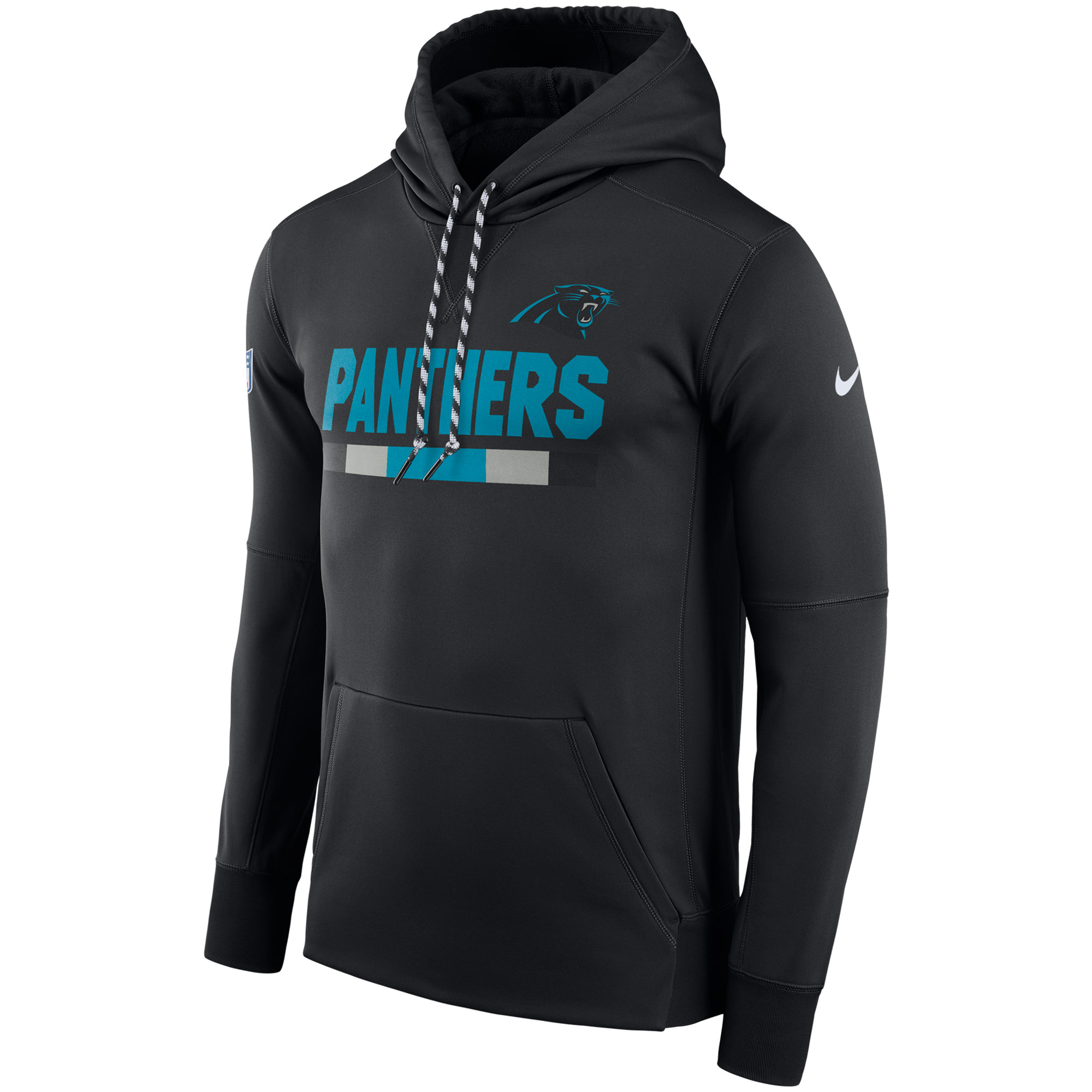 NFL Men Carolina Panthers Nike Black Sideline ThermaFit Performance PO Hoodie->kansas city chiefs->NFL Jersey